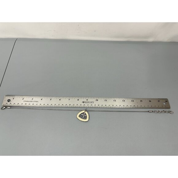 Brighton Highland Park Silver Gold Tone Hammered Medallion 18" Pendant Necklace - Picture 7 of 8